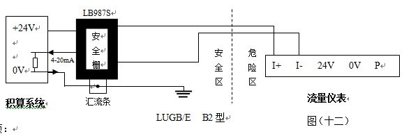 脈沖輸出渦街流量計防暴型渦街流量儀表配線設(shè)計圖二